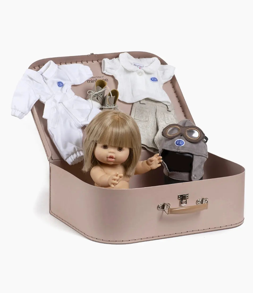 Vintage Minikane x Delage Retro Girl's Old Suitcase - Zoe Girl Doll Travel Case Minikane