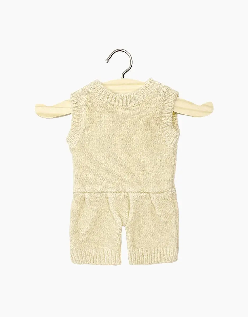 Orlando Knit Doll Romper in Cream Minikane