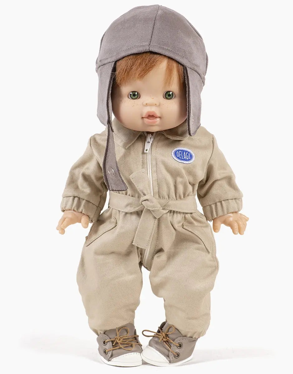 Minikane X Delage Doll Outfit - Laurent Jumpsuit in Beige Gabardine Minikane