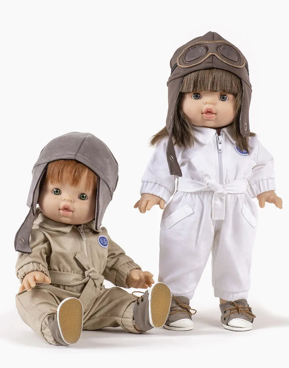 Minikane X Delage Doll Outfit - Laurent Jumpsuit in Beige Gabardine Minikane