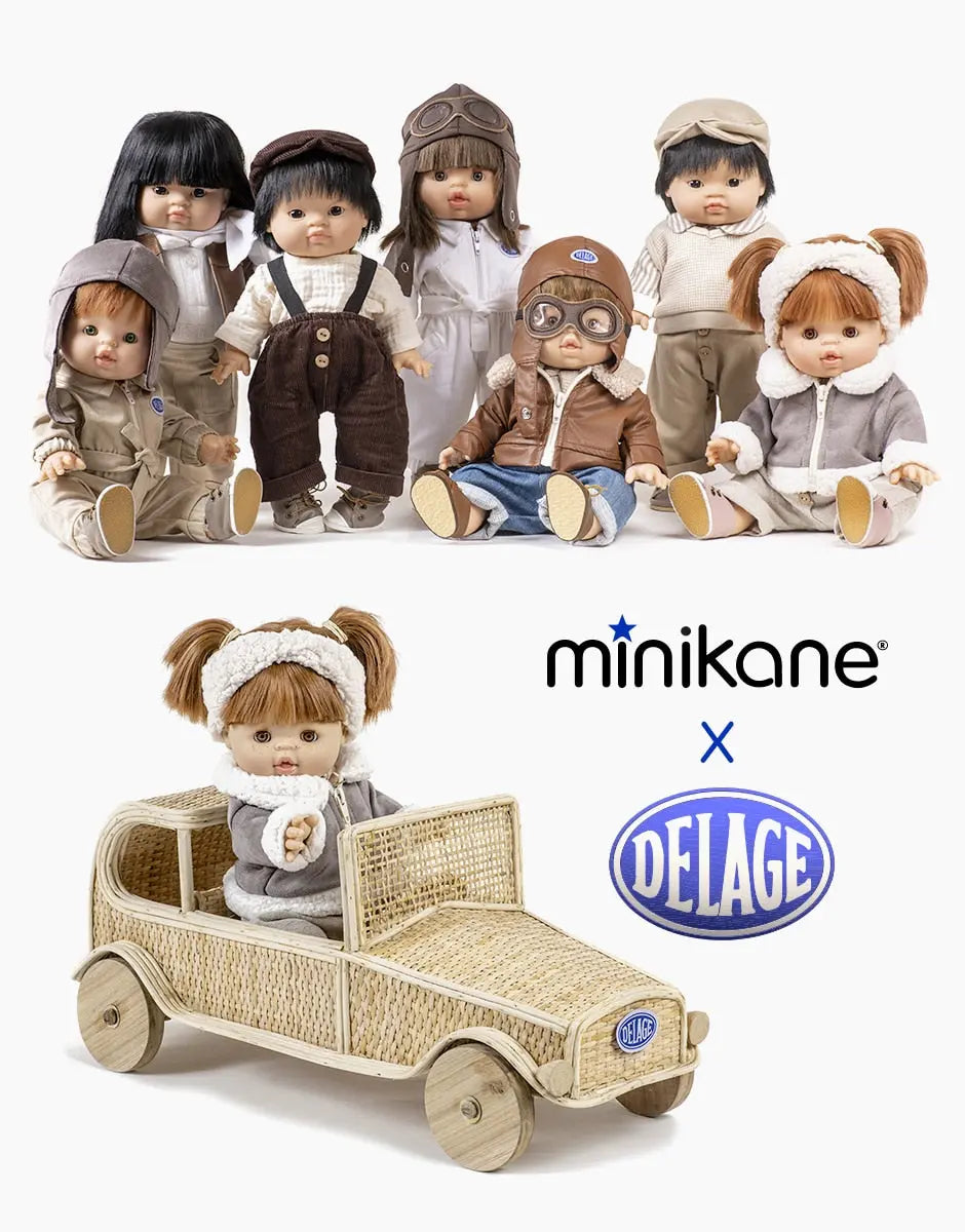 Minikane X Delage Doll Outfit - Laurent Jumpsuit in Beige Gabardine Minikane