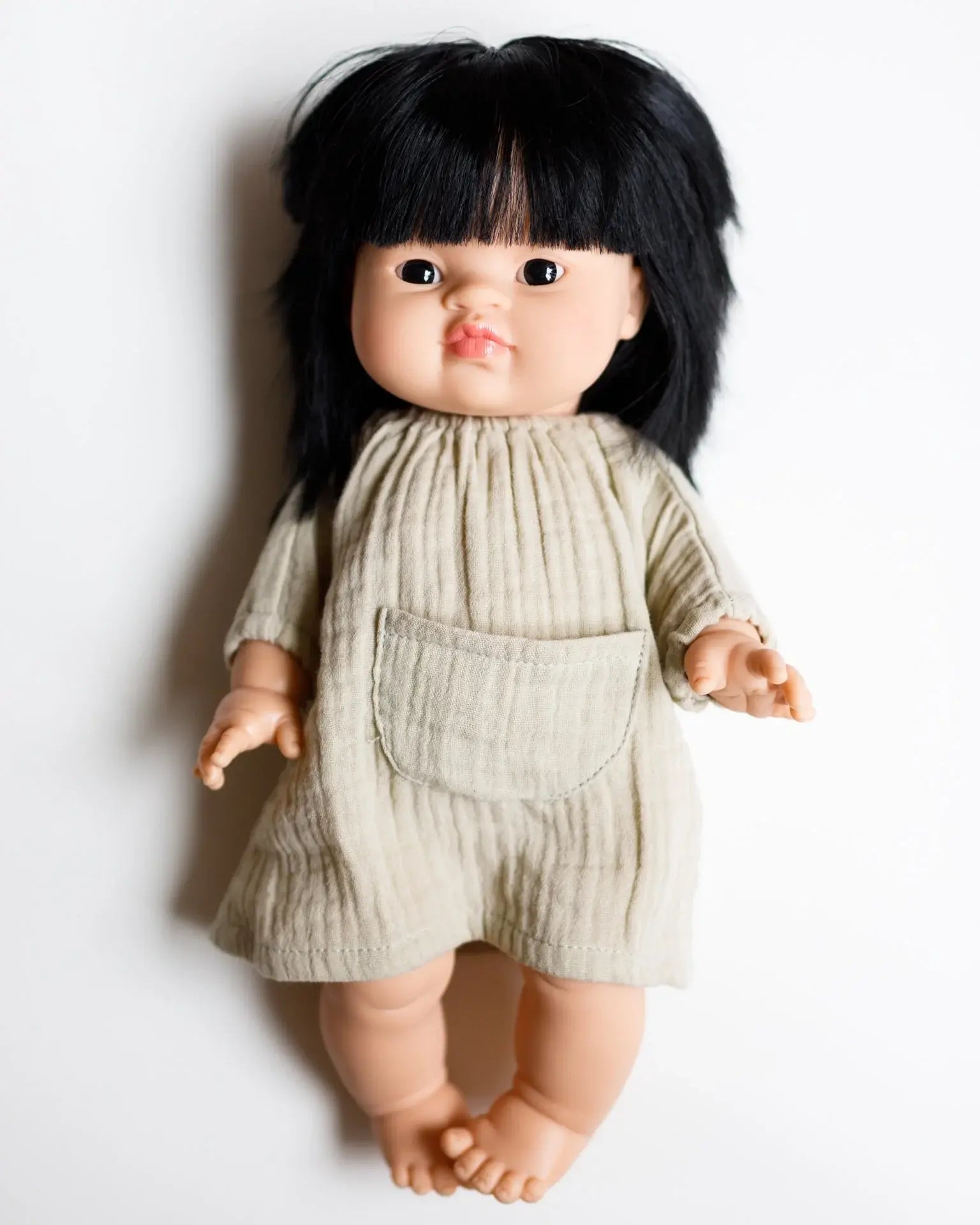 Jade Asian Girl Baby Doll with Black Eyes  Minikane   
