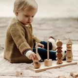 Wooden Montessori Stacking Toy - Natural  Wooden Story   