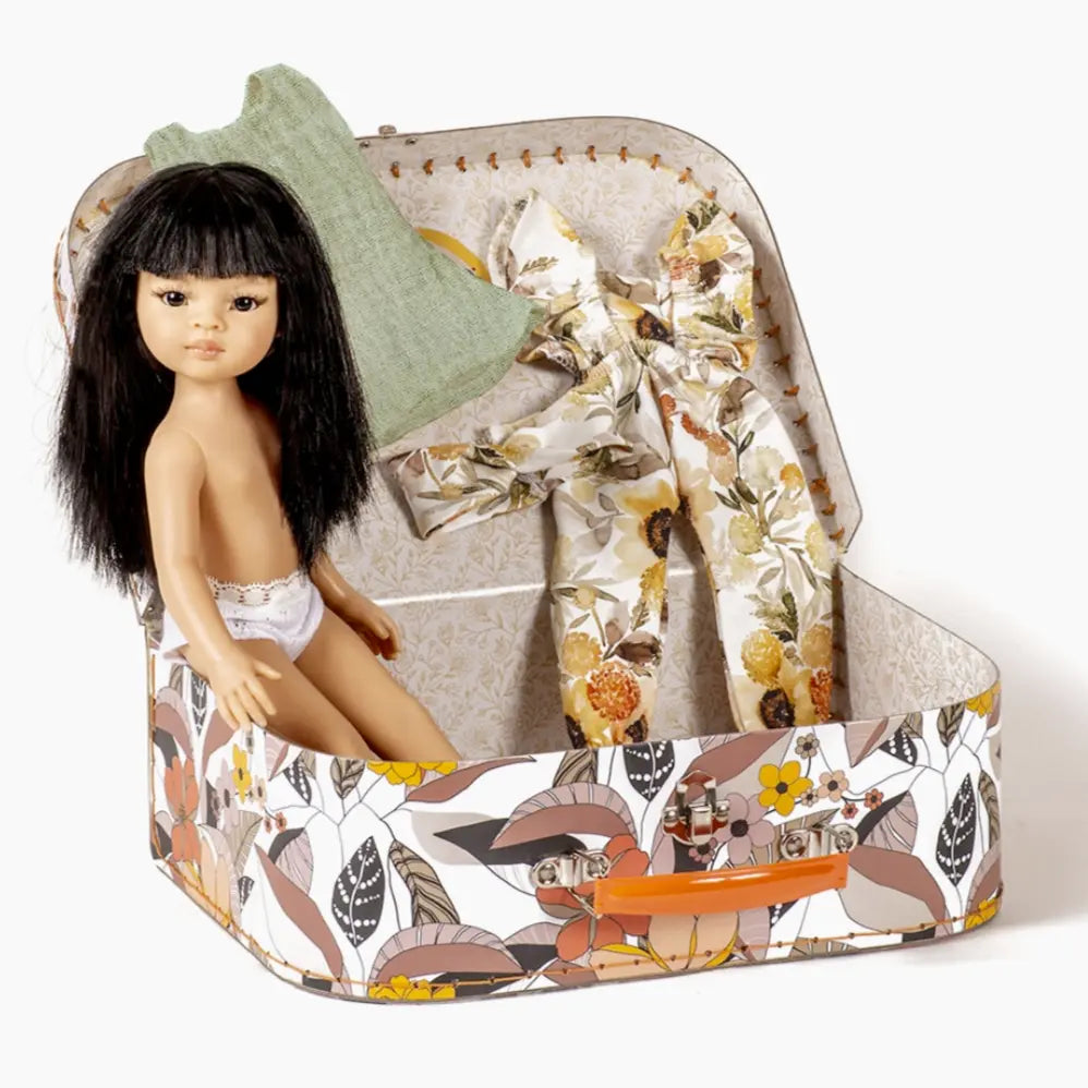 My Mini Suitcase 'Copenhagen' Sunflower - Amigas Liu Asian Girl Doll  Minikane   