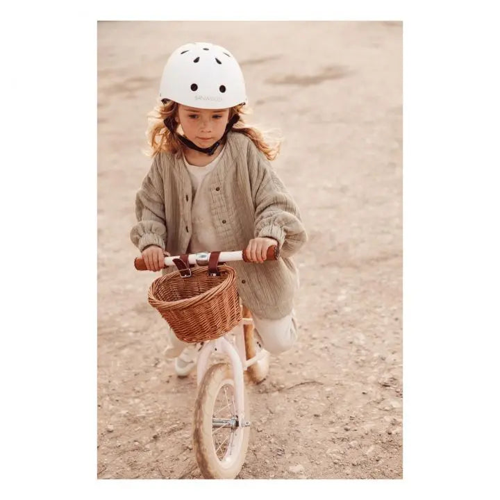 Classic Bicycle Helmet for Kids, White Lightweight Helmet, Bike Safety Gear  Banwood   