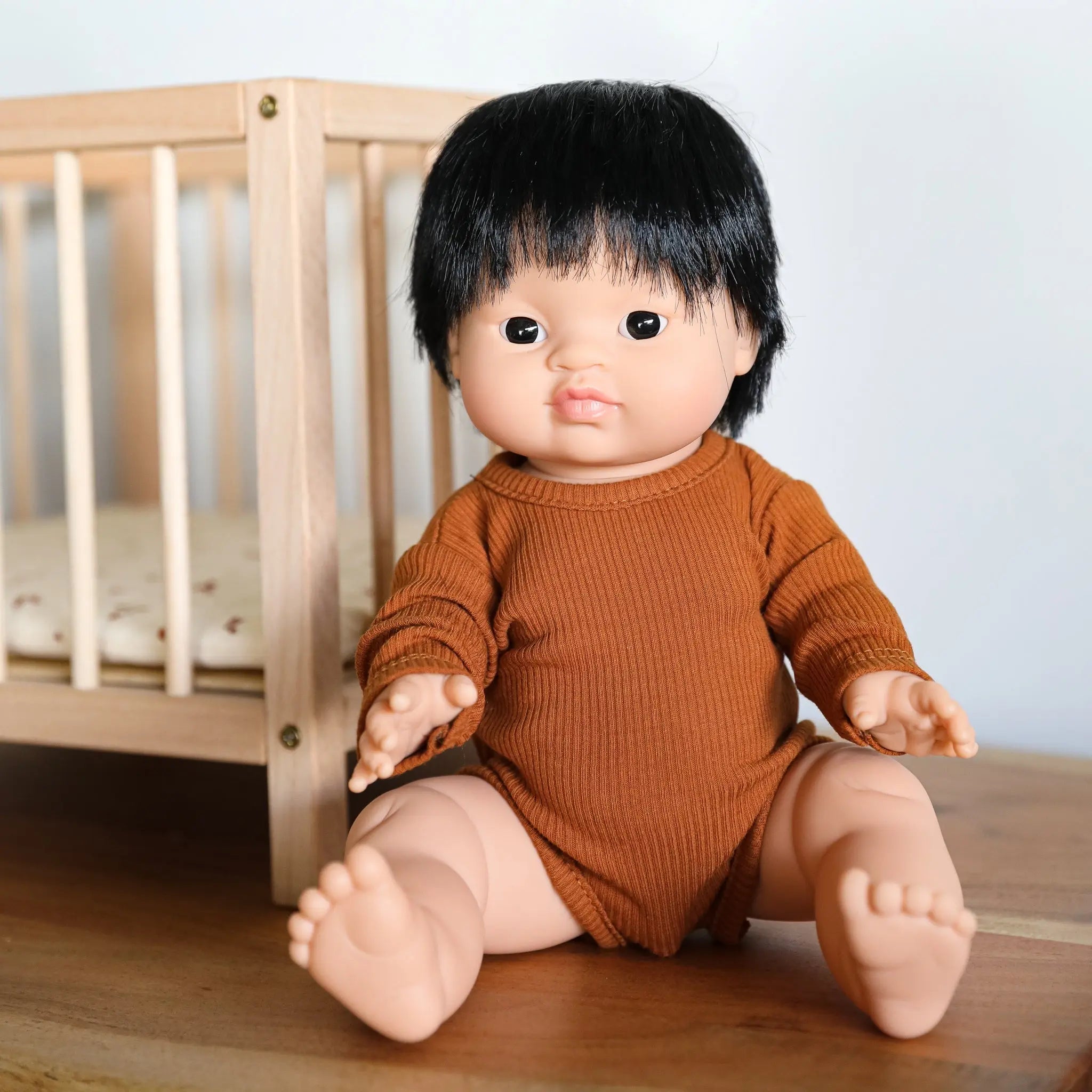 Jude Baby Doll Asian Boy with Black Eyes Minikane