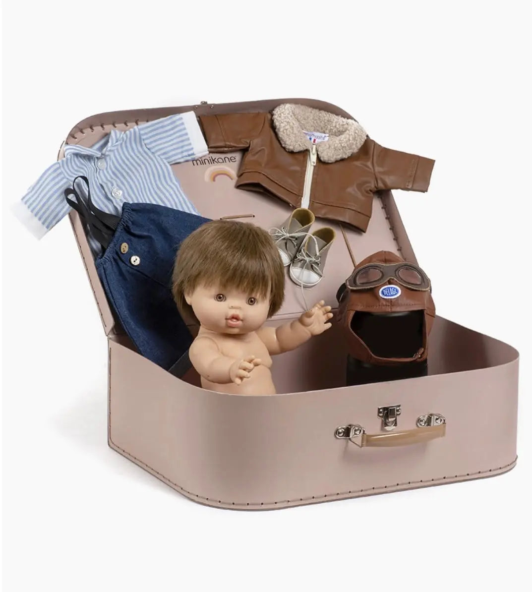 Julian European Boy Baby Doll with Suitcase  Minikane   