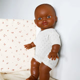 Zach African Boy Baby Doll with Brown Eyes  Minikane   