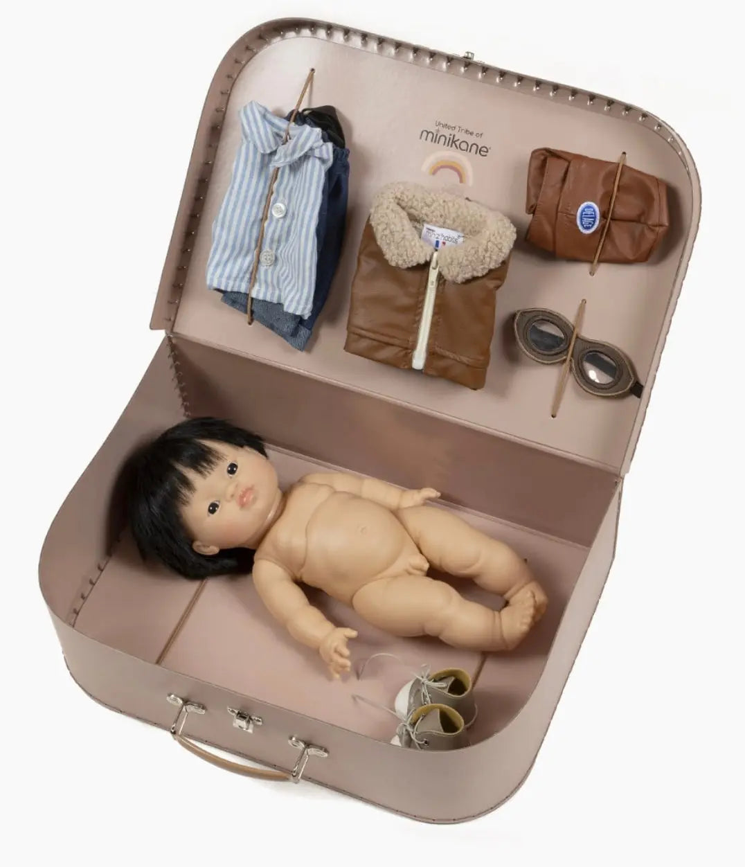 Old-fashioned 'Retro' Boy’s Suitcase - Raphael Boy Doll  Minikane   