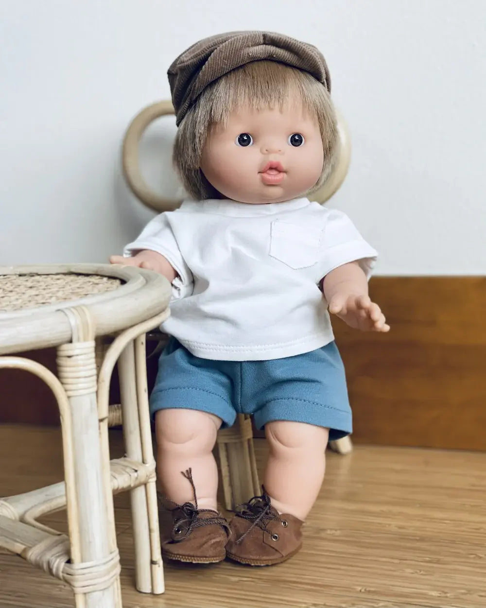 Achille European Boy Baby Doll with Brown Eyes  Minikane   