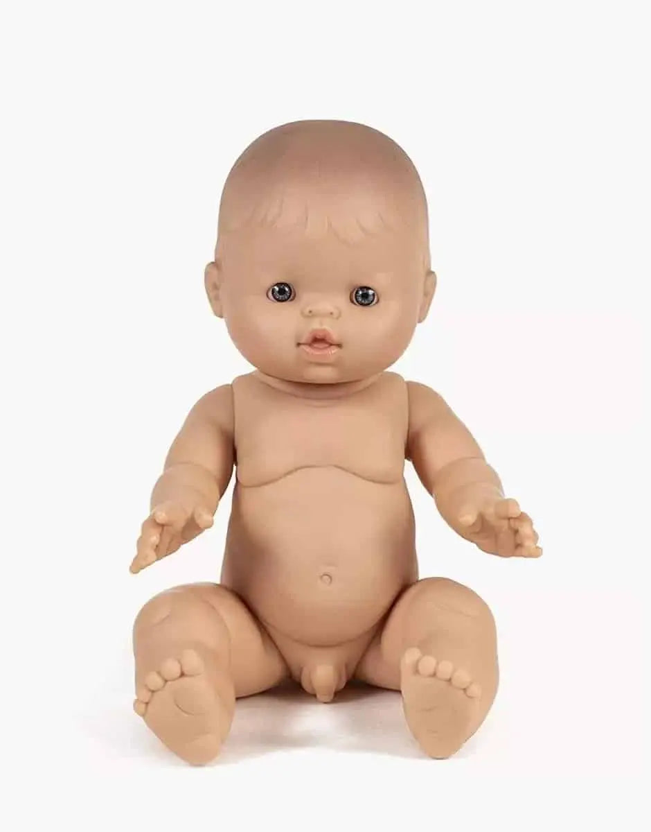 Lino European Boy Baby Doll with Blue Eyes  Minikane   