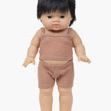 Jude-Leo Asian Boy Baby Doll With Black Eyes  Minikane   