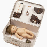 Retro Bohemian Chic Dolls Suitcase in Vintage Brown - Jules Boy Doll  Minikane   