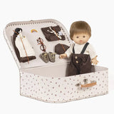 Retro Bohemian Chic Dolls Suitcase in Vintage Brown - Jules Boy Doll  Minikane   