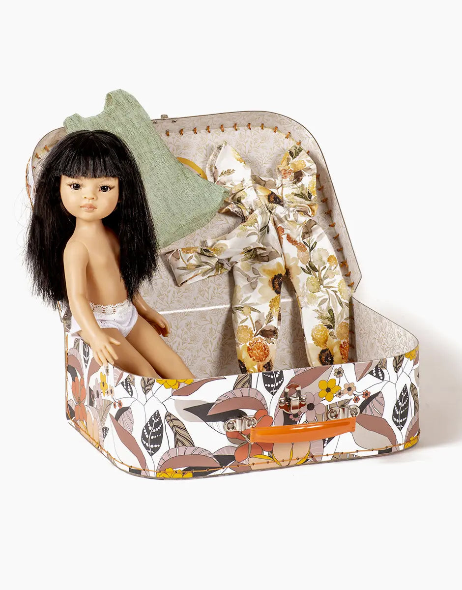 My Mini Suitcase “Copenhagen” Sunflower - Amigas Mei European Girl Doll  Minikane   