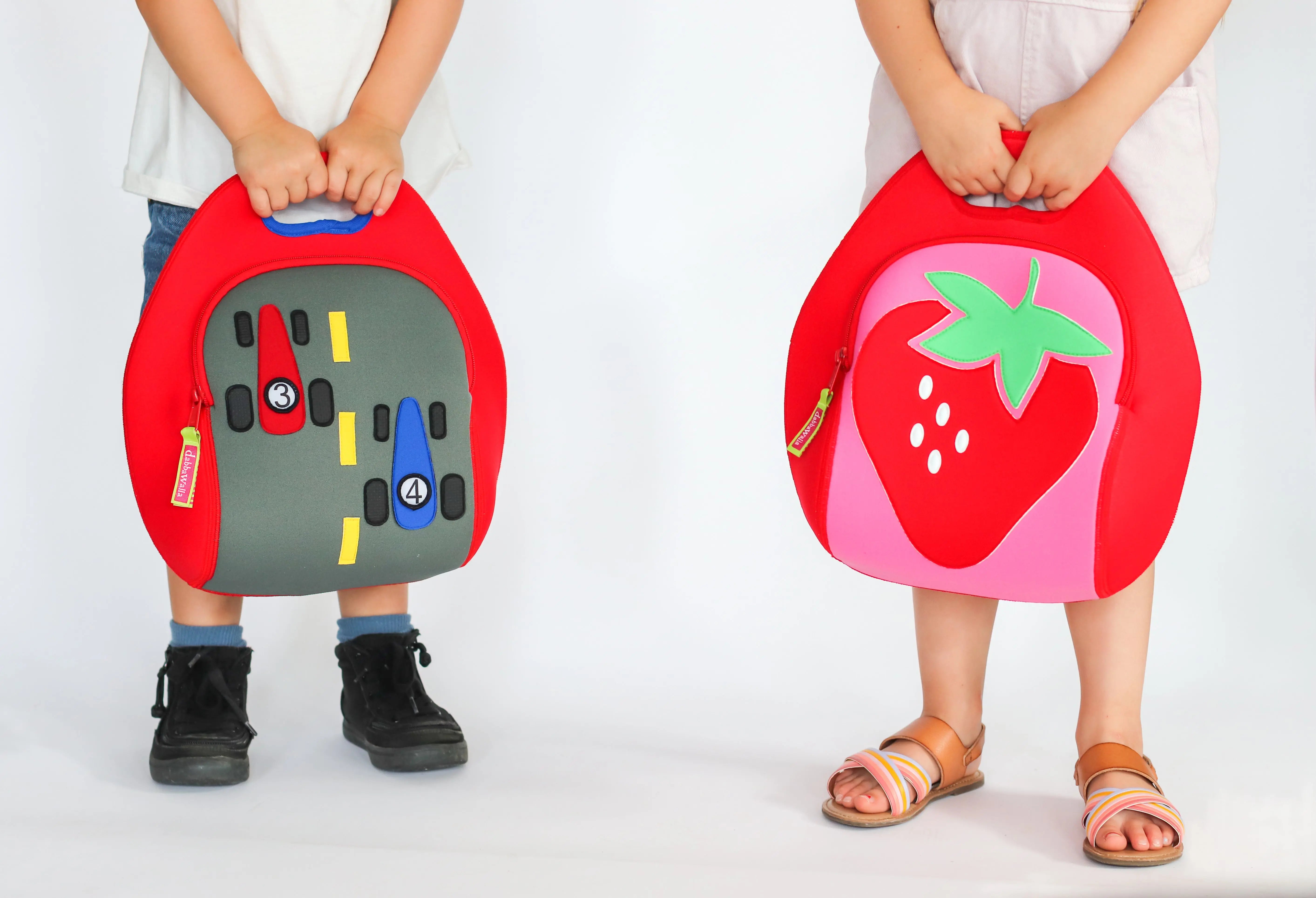 Strawberry Fields Lunch Bag - Red and Pink, Insulated Neoprene Lunch Tote Lunch Bag Dabbawalla   