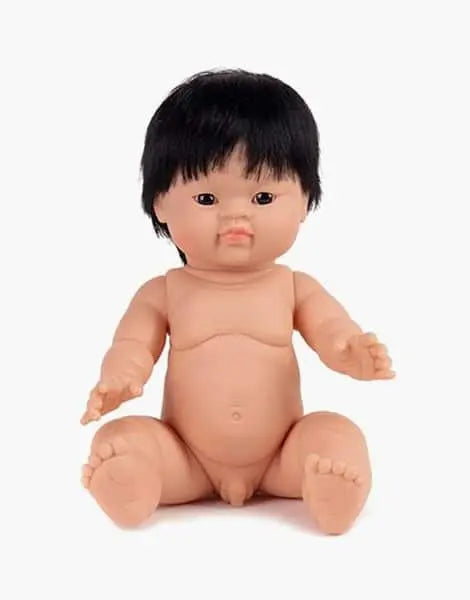 Jude Asian Boy Baby Doll with Black Eyes  Minikane   