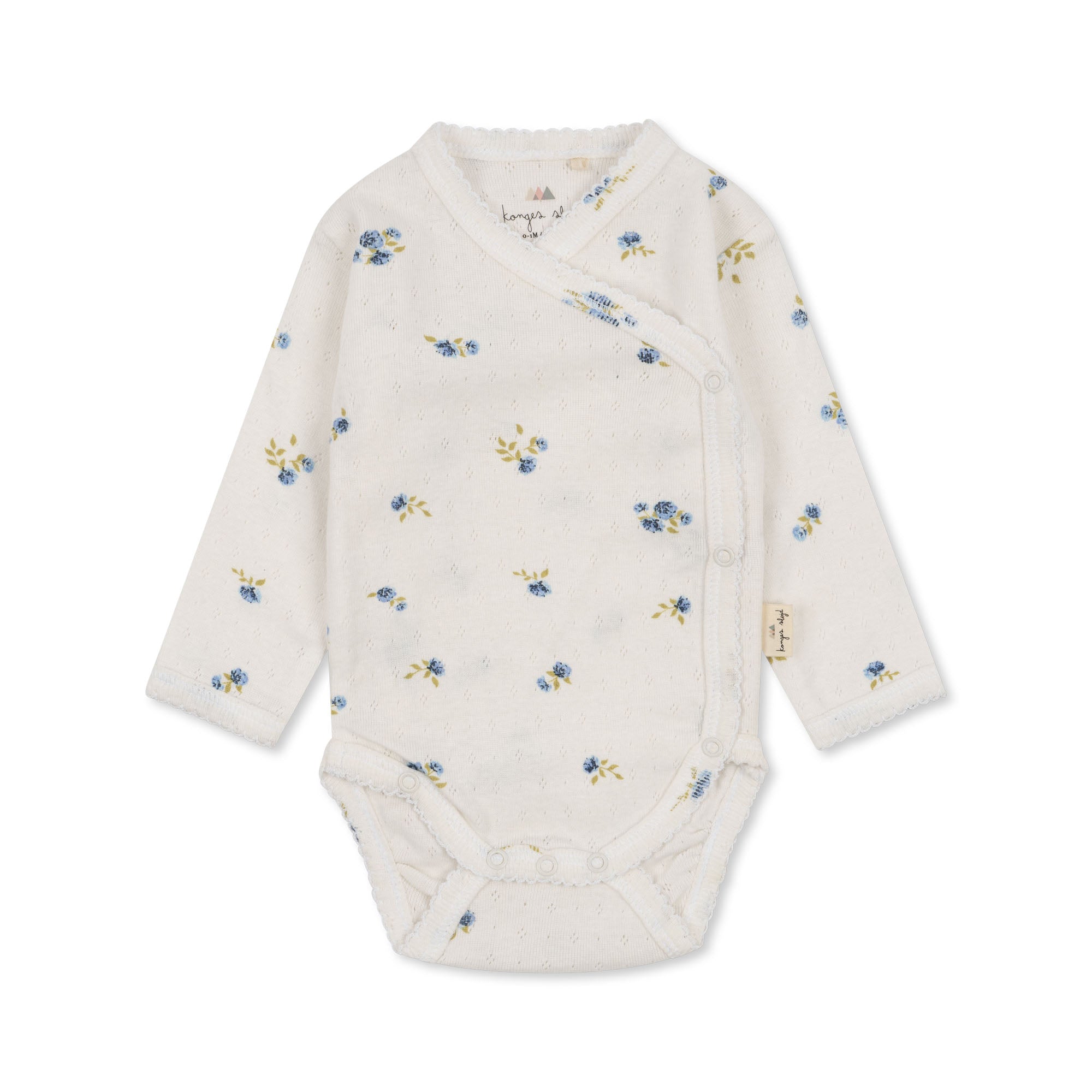 Minnie Newborn Bodysuit Gots  Konges Sløjd Bonderose Blue 0-1M 