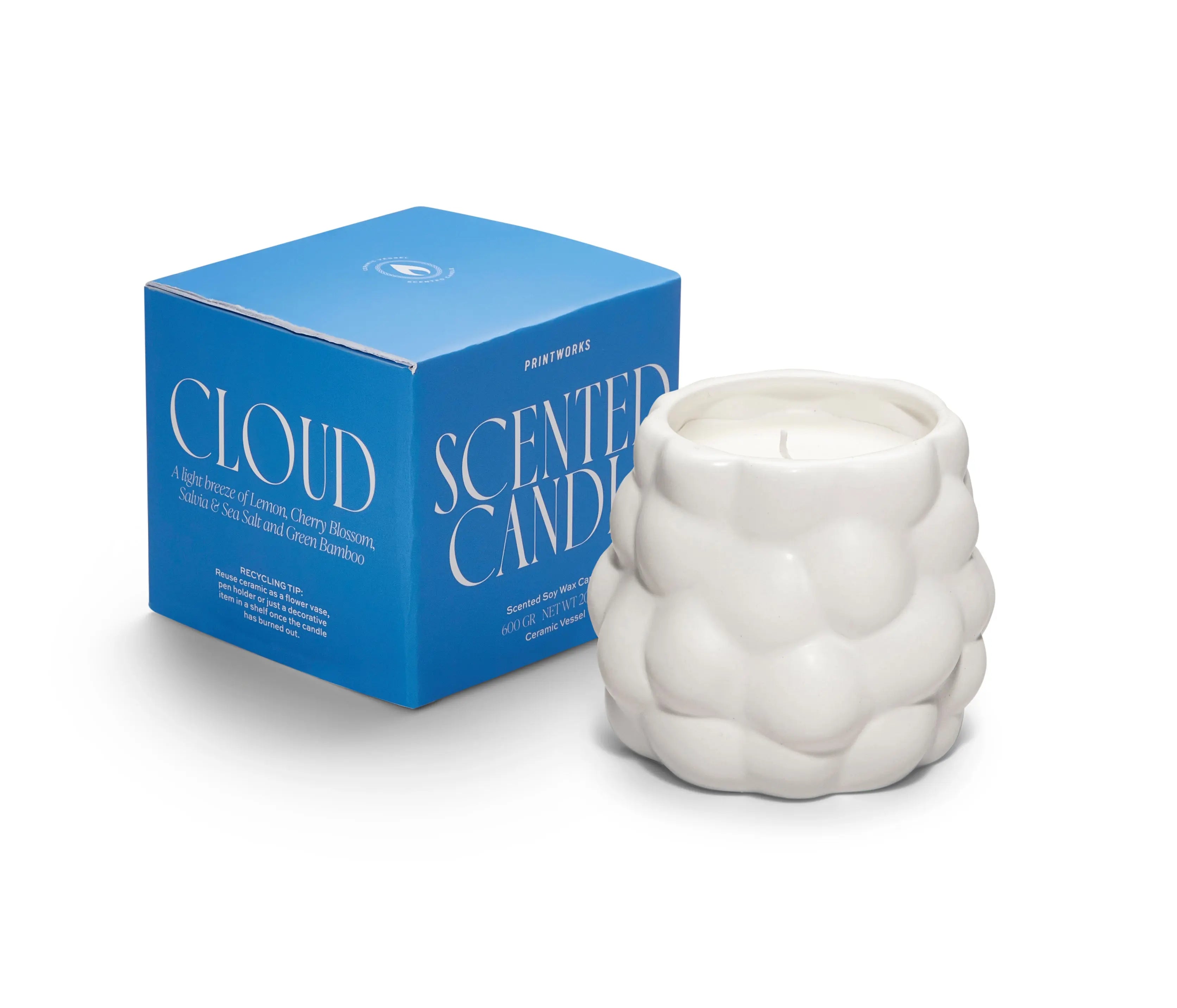 Cloud-Scented Candlea, Green Bamboo Aromatherapy, Relaxation Candle, Serenity Gift Scented Candle Printworks   