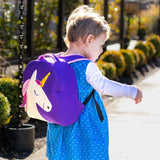 Purple Unicorn Harness Toddler Backpack, Cute Kids Bag, Preschool Backpack Toddler Harness BP Dabbawalla   