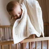 Handmade Flannel Dot Blanket, Embroidered Powder Dots, Cozy Throw, Nursery Decor, Dutch Crafted  an.nur   
