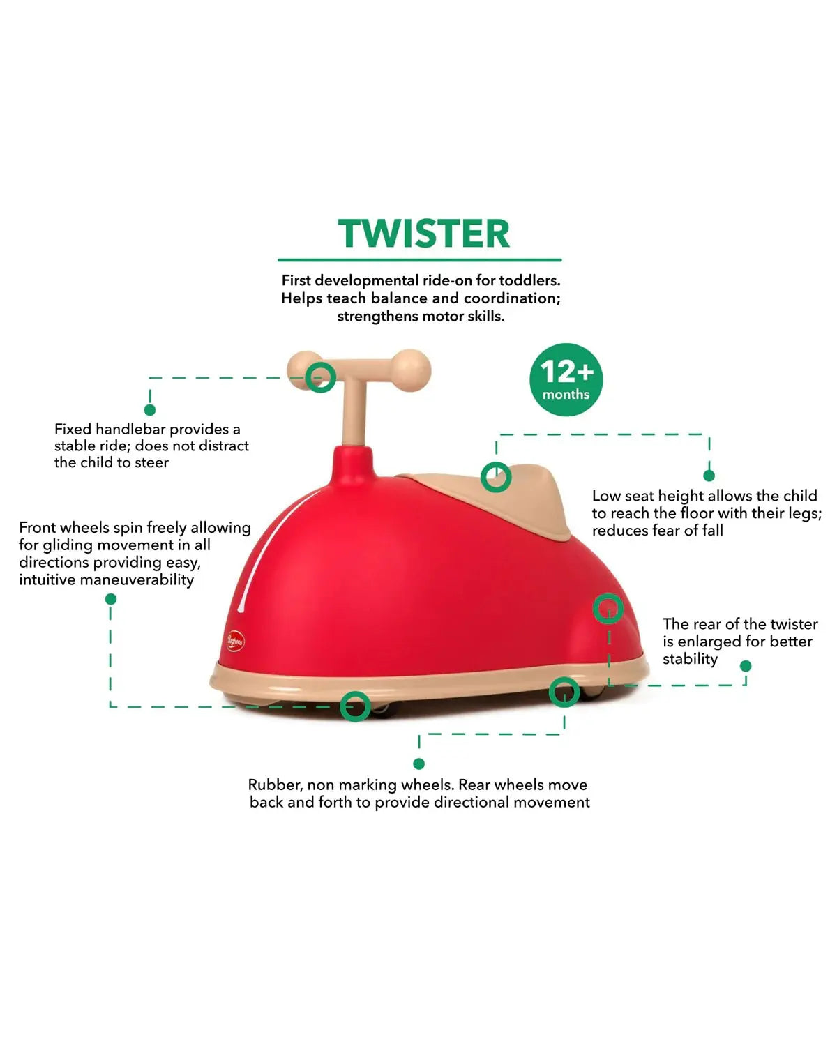 Child's Ride-on Twister, Balance and Motor Skills Development Toy, Fun and Educational  Baghera   