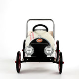 Classic Pedal Car for Kids, Adjustable Ride-on Toy, Durable Steel Construction, Retro Style  Baghera White  