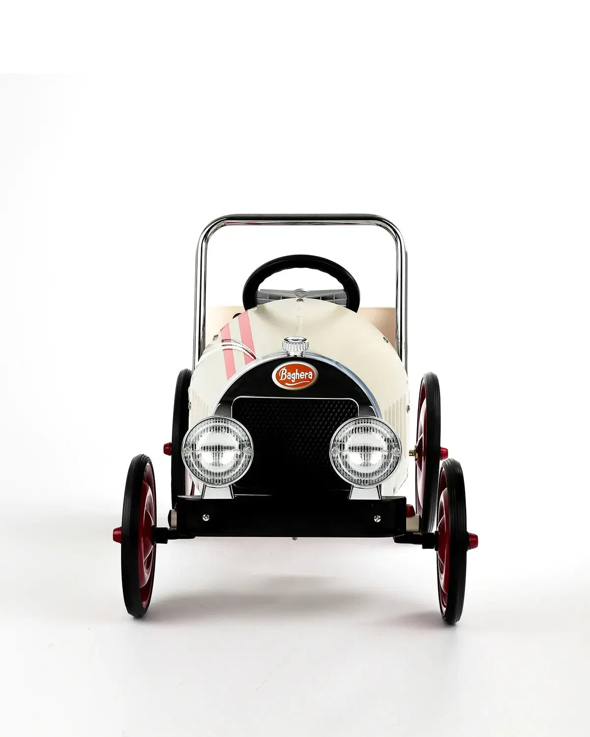 Classic Pedal Car for Kids, Adjustable Ride-on Toy, Durable Steel Construction, Retro Style  Baghera White  