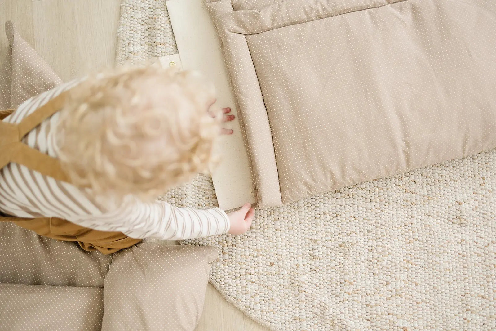 Polka Dot Portable Bedding Set, Hand Embroidered Blanket, Personalized Baby Bedding  Bloomere   