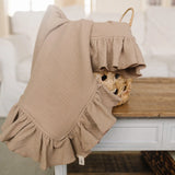Ruffle Blanket- Hazel, Handcrafted Ruffled Throw, Cozy Bedding, Soft Blanket, Home Decor  Bloomere   