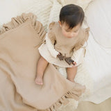 Ruffle Blanket- Hazel, Handcrafted Ruffled Throw, Cozy Bedding, Soft Blanket, Home Decor  Bloomere   