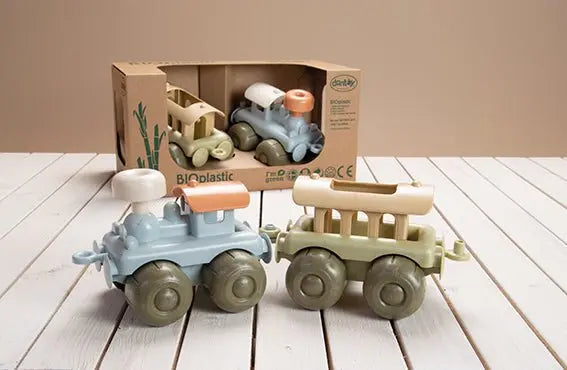 Bioplastic Train Set, Eco-Friendly Toy Train, Sustainable Playset, Eco Toy, Green Gift  Dantoy   