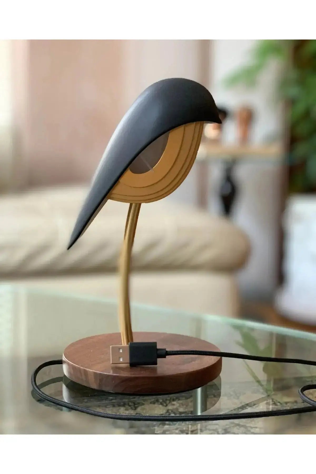 Burnt Brick Desk Lamp with Bird Design, Eye-Catching Bird Lamp  DAQICONCEPT   