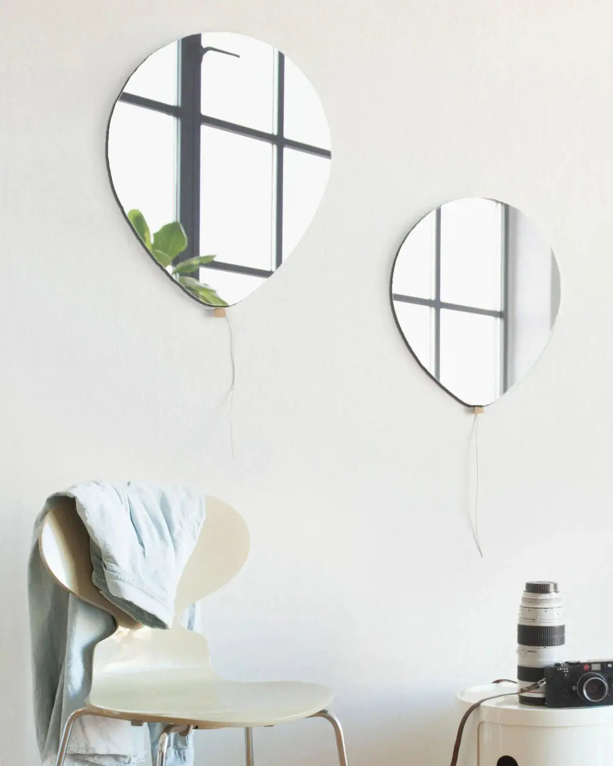 Decorative Mirror Balloons, Set of 2, Leather Strap, Unique Home Accents  EO Play   