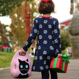 Miss Kitty Lunch Bag - Pink and Black, Insulated Neoprene Lunch Tote Lunch Bag Dabbawalla   