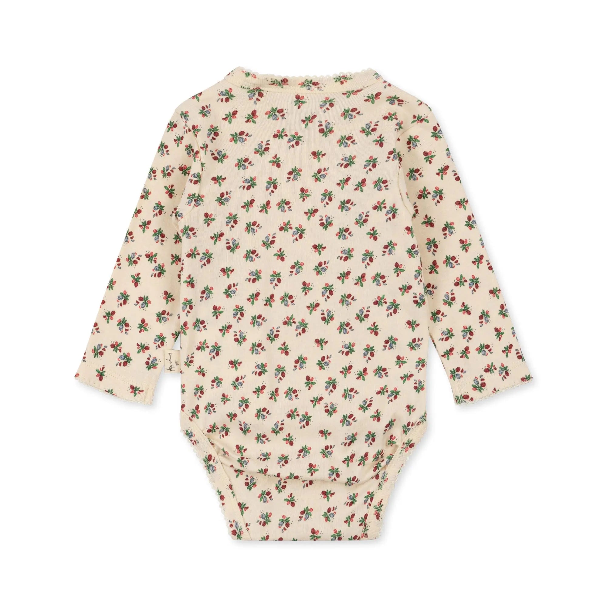 Classic LS Newborn Body Suit - Fleur Tricolore, Snap Button Wrap, Unisex, Baby Shower Gift  Konges Sløjd   