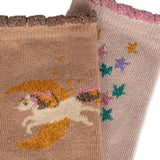 Girl's Jacquard Knit Socks, Unicorn Design, Set of 2, Comfortable and Stylish, Perfect  Konges Sløjd   