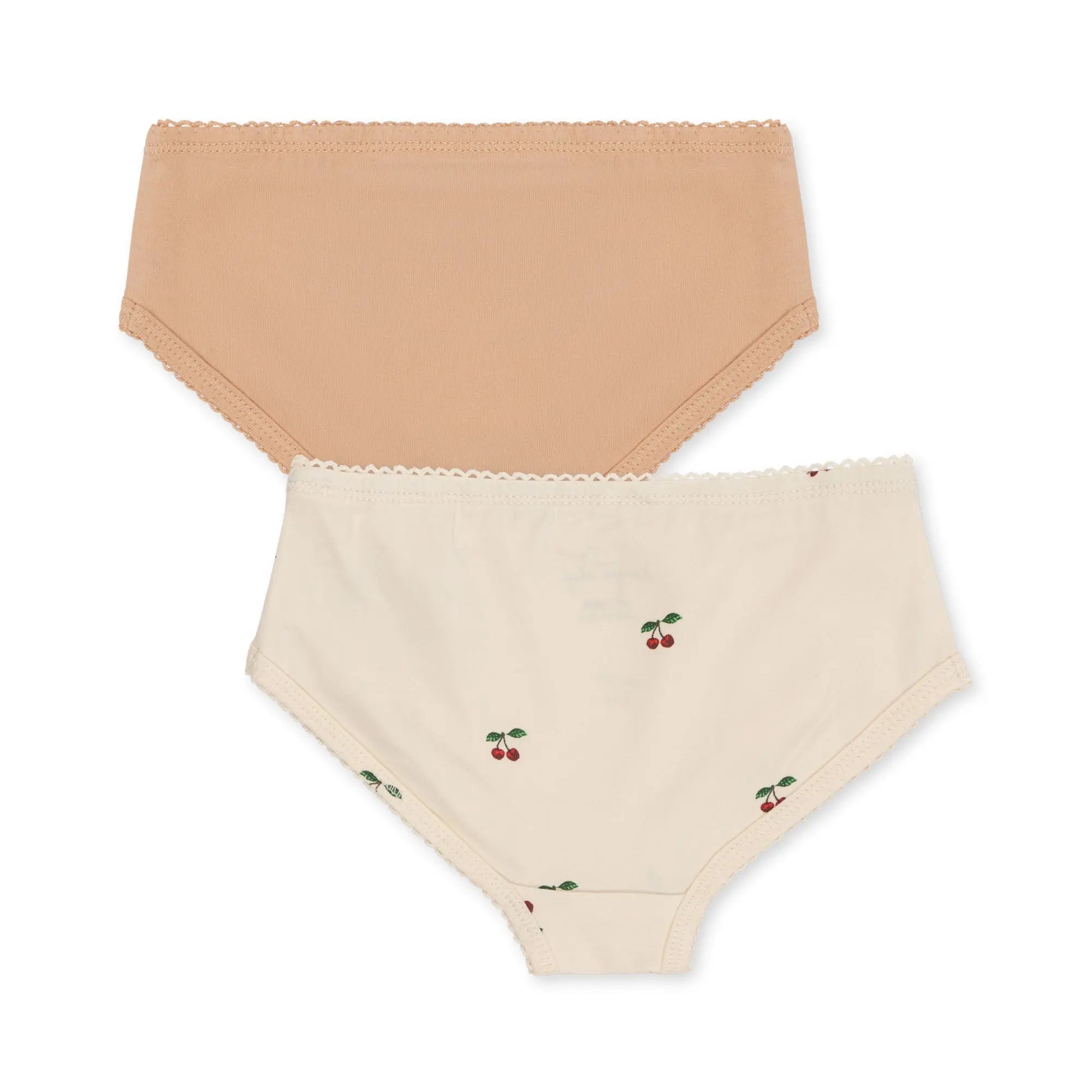 Basic 2 Pack Girl Underpants - Cherry/Toasted Almond  Konges Sløjd   