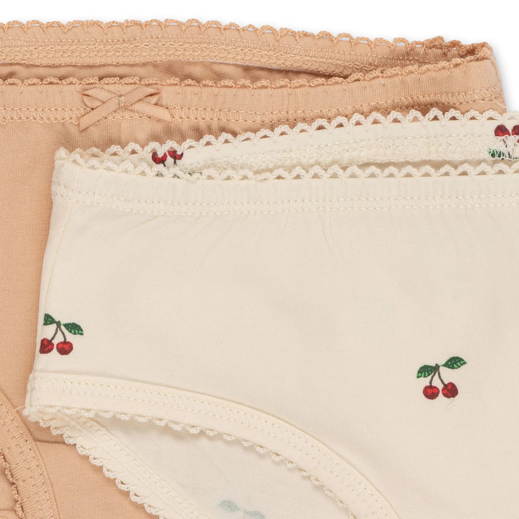 Basic 2 Pack Girl Underpants - Cherry/Toasted Almond  Konges Sløjd   