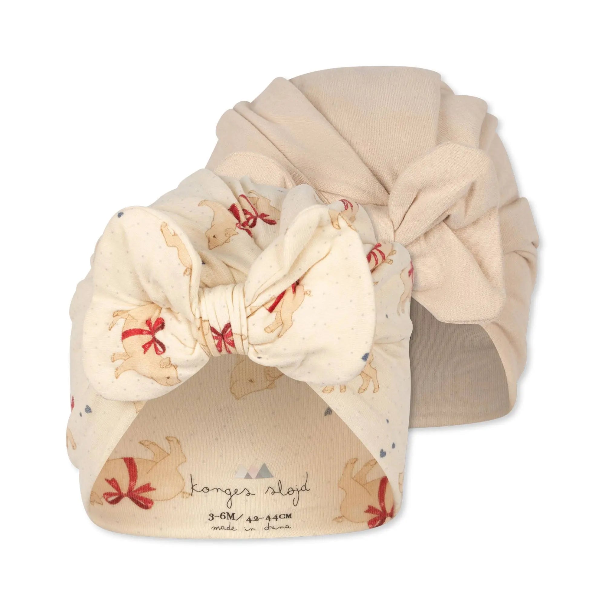 2 Pack Bambi Baby Bonnet Gots with Large Bow  Konges Sløjd   