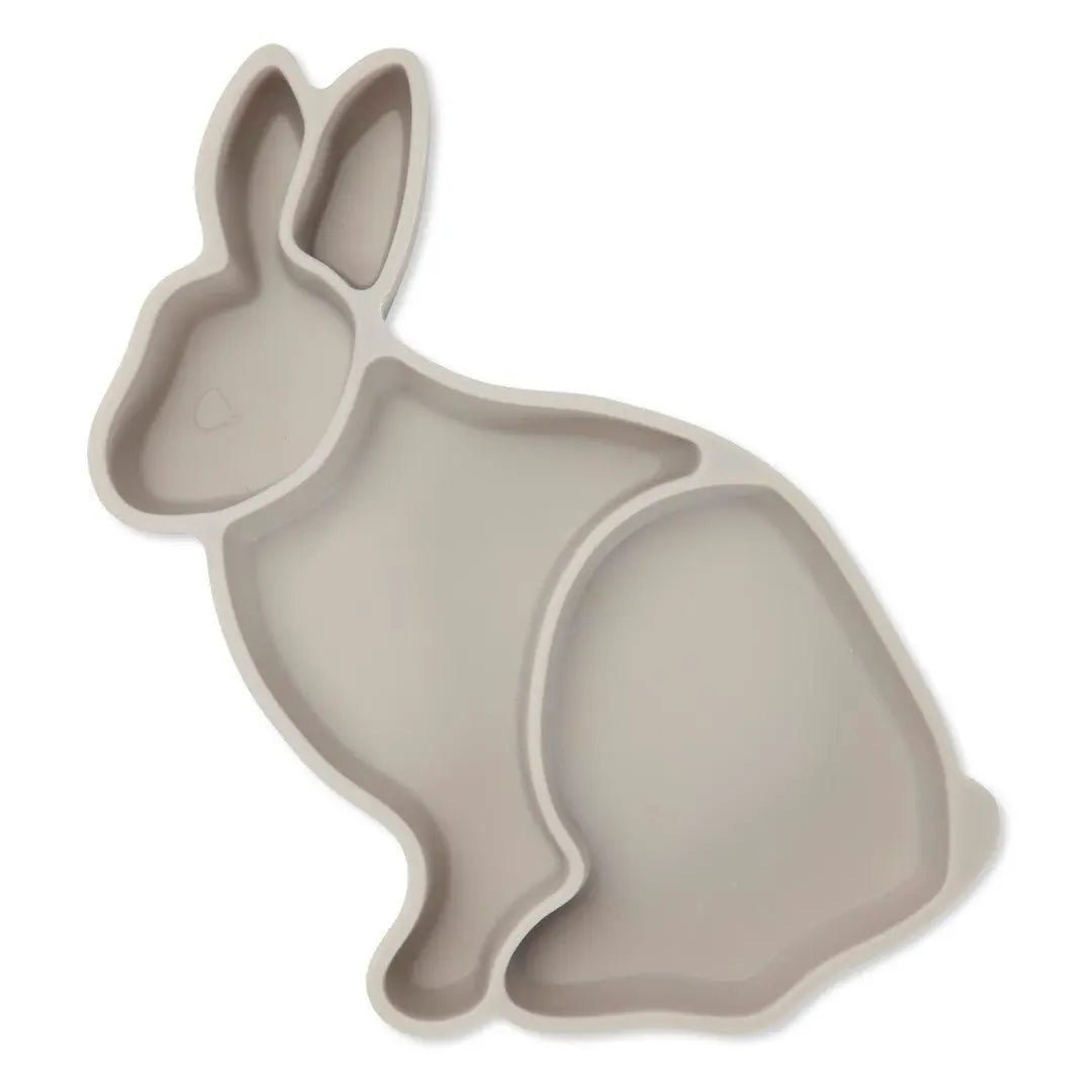 Bunny Silicone Bowl, Bunny-Shaped Food Container, Kids Mealtime, Toddler Plate  Konges Sløjd Warm Grey One size 