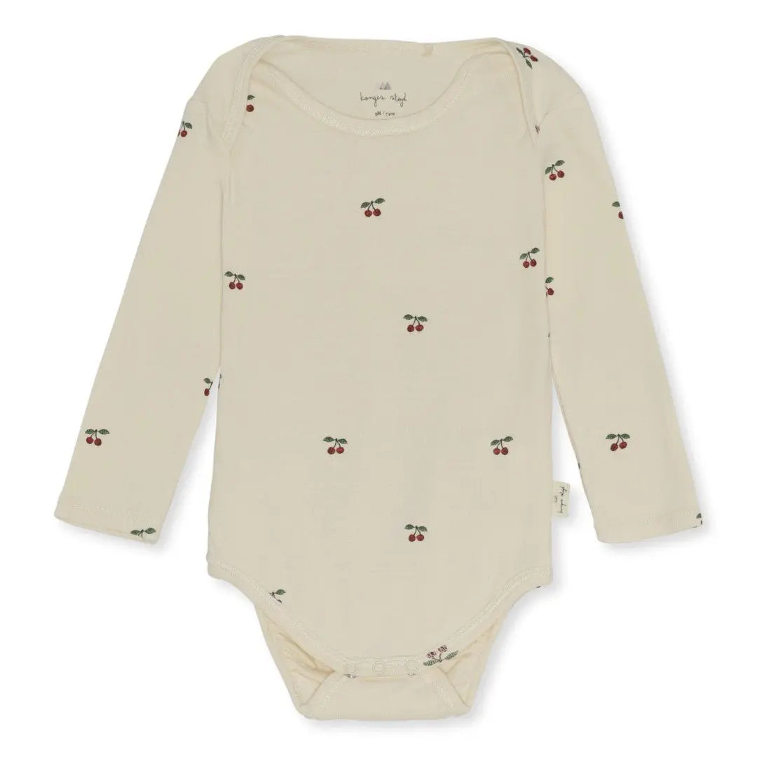 Organic Cotton Baby Bodysuit Gots  Konges Sløjd Cherry 74cm/9m 