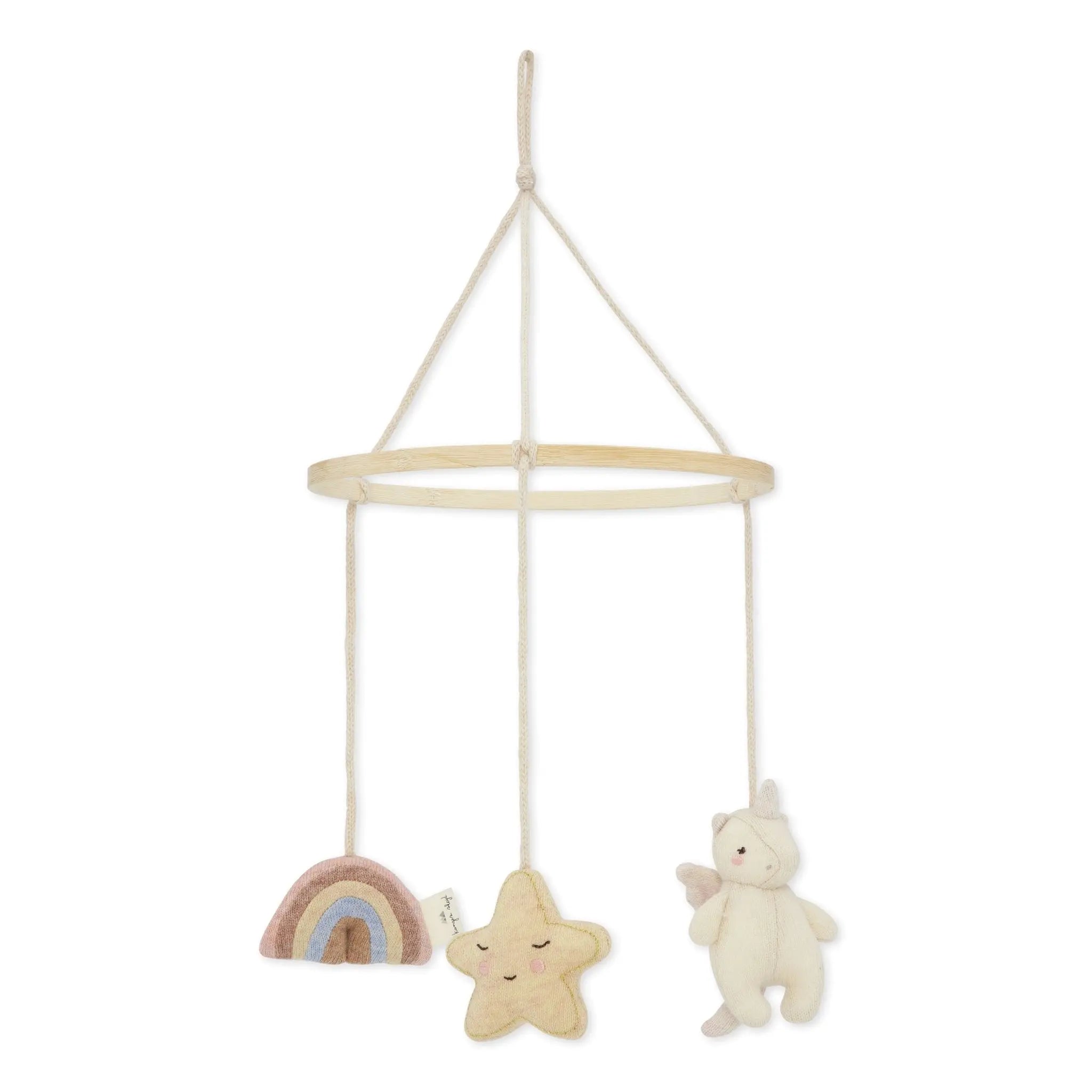 Wooden Unicorn Mobile, Nursery Decor, Baby Crib Mobile, Wooden Ring Mobile  Konges Sløjd   