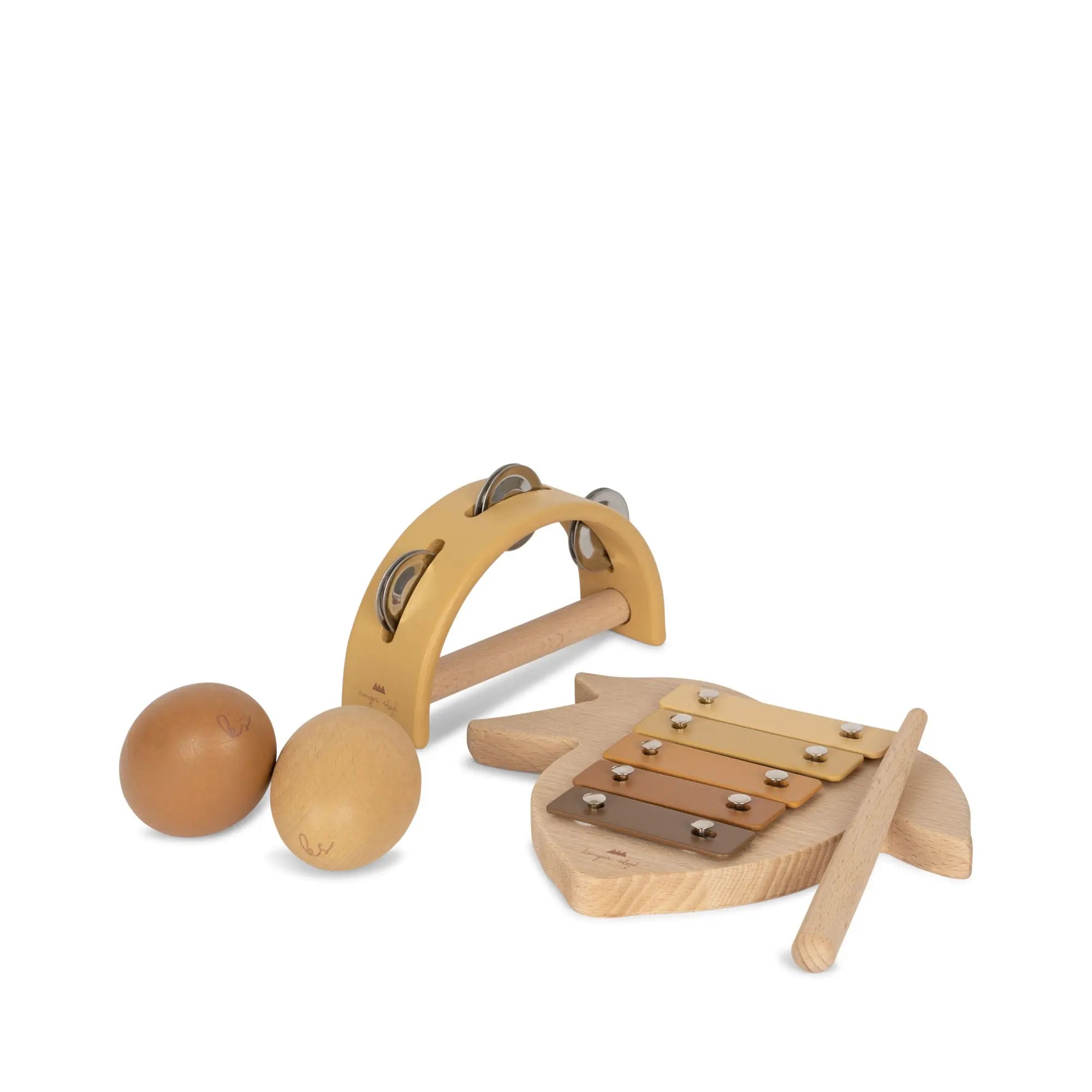 Wooden Music Instruments Toy Set Lemon Fsc  Konges Sløjd   