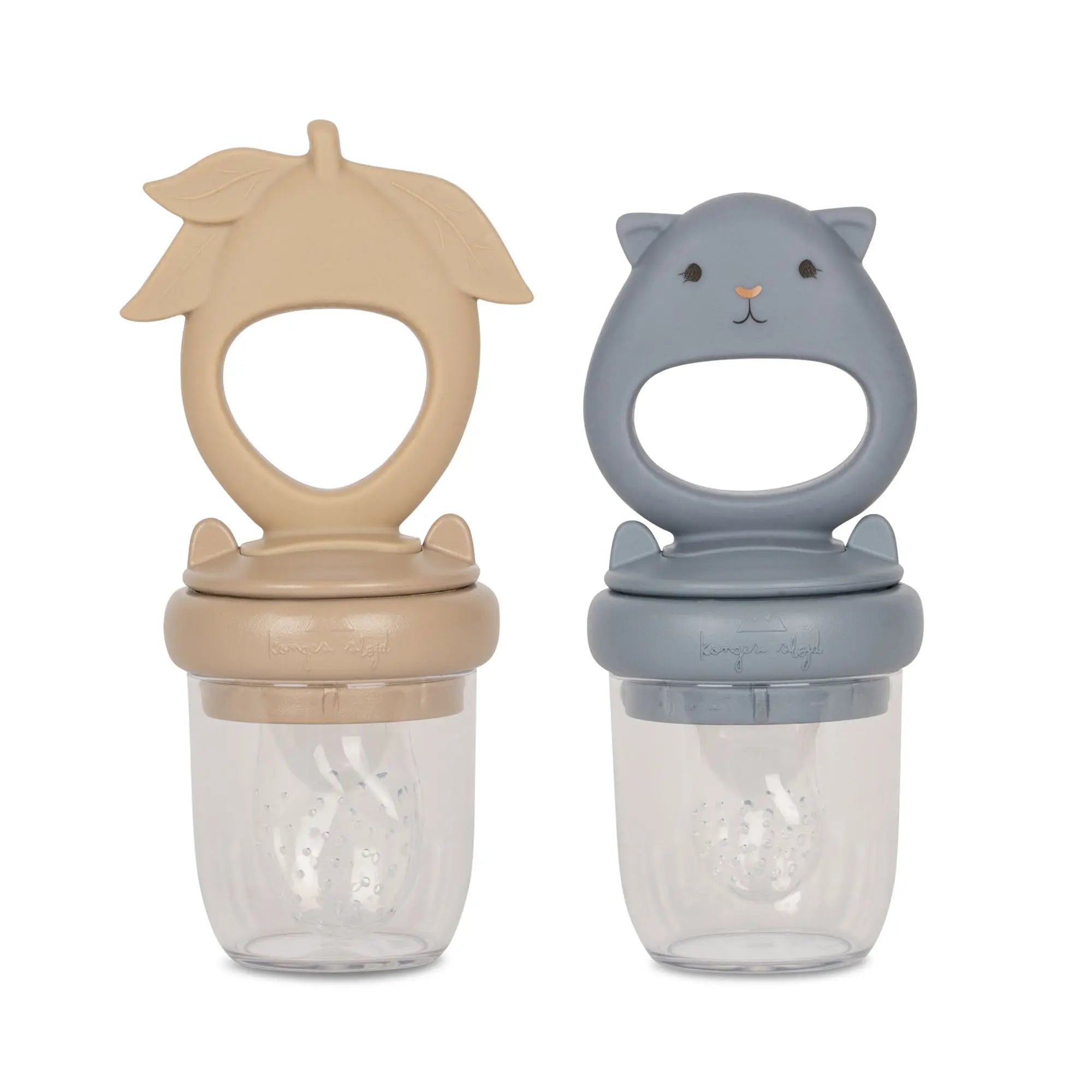 Silicone Fruit Feeding Pacifier - Bunny & Lemon  Konges Sløjd One Size Warm Clay/Quicksilver 