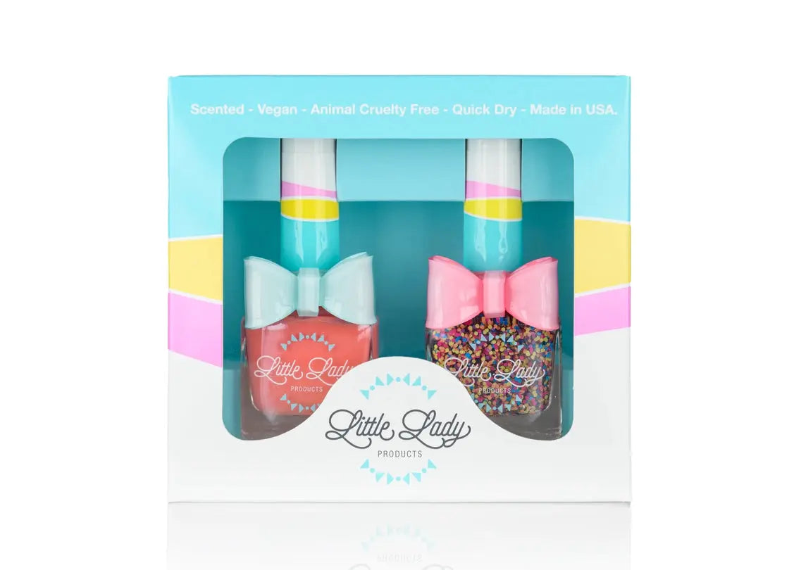 Scented Kids Nail Polish - Peachy Rainbow Duo  Little Lady Products   