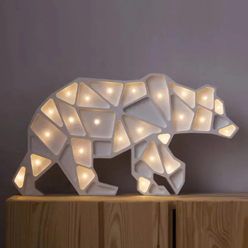 Little Lights Geometric Polar Bear Lamp  Little Lights   