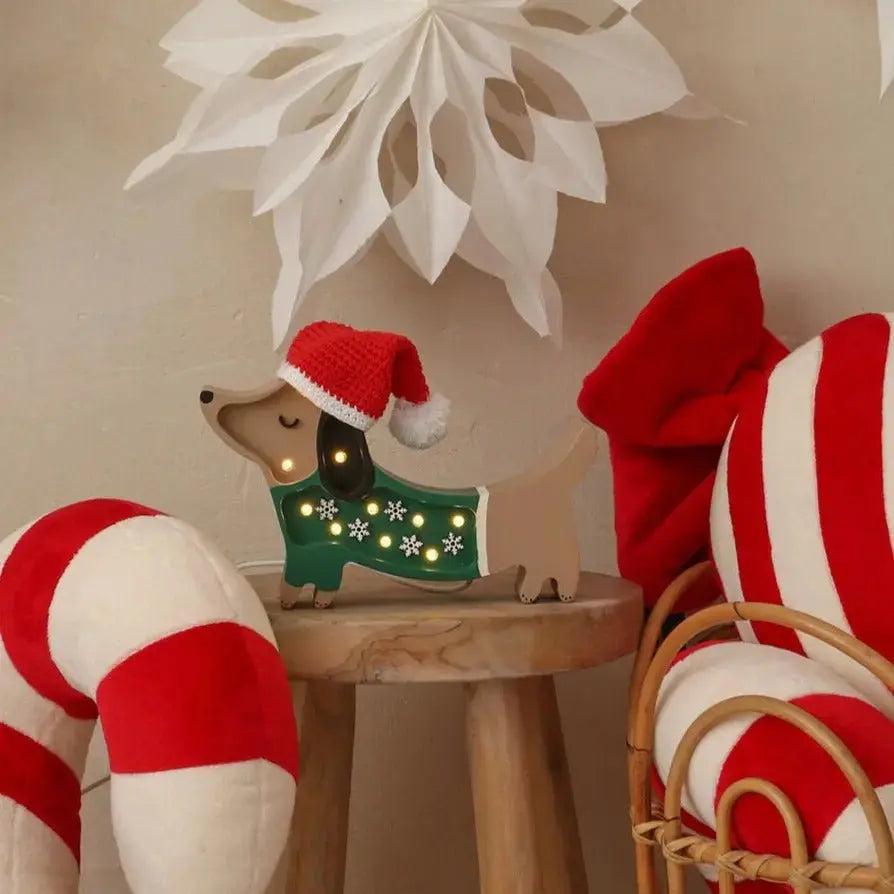 Adorable Holiday Puppy Lamp for Nursery, Limited Edition Kids' Room Decor lamp Little Lights   