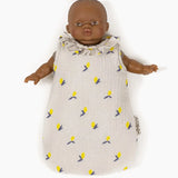 Doll Sleeping Bag with Collar in Lemons  Minikane   