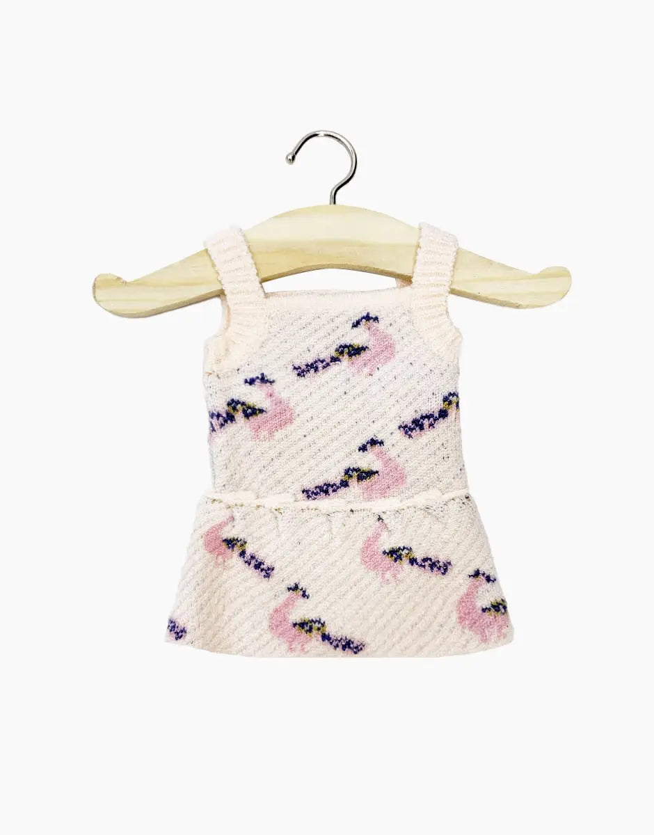 Pink Peacocks Knit Doll Romper  Minikane   